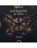 Orologio da parete GOUS AMRI, 70x84 cm, nero, MDF e metallo, con ingranaggi mobili