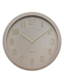 Orologio Alizée, 30 cm, plastica tortora, beige moyen, design 3D, funzionamento a batteria