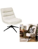 Poltrona girevole Harper, piede metallo bianco, gris perle, 360°, 64x74,5x87 cm