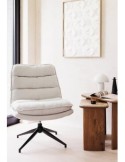 Poltrona girevole Harper, piede metallo bianco, gris perle, 360°, 64x74,5x87 cm
