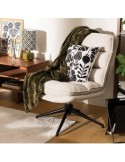 Poltrona girevole Harper, piede metallo bianco, gris perle, 360°, 64x74,5x87 cm