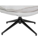 Poltrona girevole Harper, piede metallo bianco, gris perle, 360°, 64x74,5x87 cm