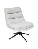 Poltrona girevole Harper, piede metallo bianco, gris perle, 360°, 64x74,5x87 cm