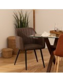Poltrona da pranzo, Visoca, marrone, acciaio, 61,5x57x83 cm, stile moderno