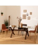 Poltrona da pranzo, Visoca, marrone, acciaio, 61,5x57x83 cm, stile moderno