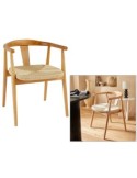 Poltrona da pranzo, Yamato, legno naturale, beige, 56x56x73 cm, stile scandinavo