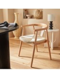 Poltrona da pranzo, Yamato, legno naturale, beige, 56x56x73 cm, stile scandinavo