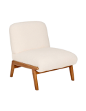 Poltrona bouclé, Liora, avorio, legno FSC, 61,4x75,5x76 cm, stile moderno