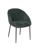 Sedia Seliso, chenille verde cedro, acciaio, 60x57x81 cm, stile moderno
