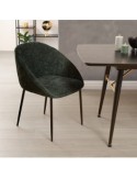 Sedia Seliso, chenille verde cedro, acciaio, 60x57x81 cm, stile moderno