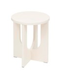Tavolino da caffè, Bloom, diametro 40 cm, avorio, MDF, finitura opaca