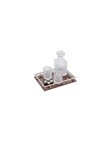 SET WHISKY 203463 JULES VETRO CON VASSOIO MDF