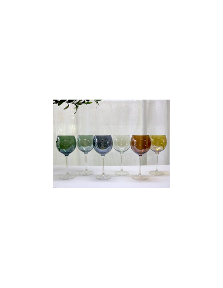 SET 6 CALICI 203470 LUCIA 42CL VETRO MULTICOLOR
