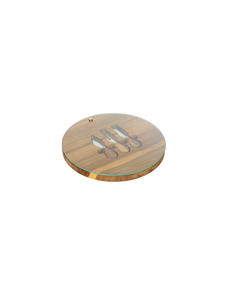 SET FORMAGGI 207200 MINA 3 UTENSILI CON VASSOIO ACACIA