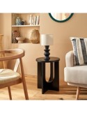 Tavolino da caffè, Bloom, diametro 40 cm, nero, MDF, finitura opaca, stile moderno