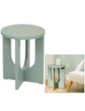 Tavolino da caffè, Bloom, diametro 40 cm, verde di gris, MDF, finitura opaca, stile moderno