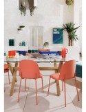 Tavolo da pranzo Jorel, 180x90 cm, vetro temperato, metallo effetto rovere, rettangolare