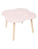 Tavolo Dolce Fiore, rosa, 51x51x40 cm, legno MDF e pino, con vano portaoggetti