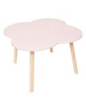 Tavolo Dolce Fiore, rosa, 51x51x40 cm, legno MDF e pino, con vano portaoggetti