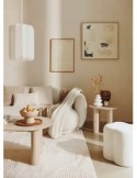 Tavolino da caffè Anaya, 120x60 cm, MDF effetto travertino beige, ovale, altezza 40 cm