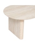 Tavolino da caffè Anaya, 120x60 cm, MDF effetto travertino beige, ovale, altezza 40 cm