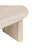 Tavolino da caffè Anaya, 120x60 cm, MDF effetto travertino beige, ovale, altezza 40 cm