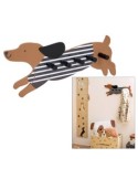 Appendiabiti cane, 5 ganci, MDF marrone, L. 50 cm, collezione Les Petits Potes