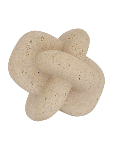 Decorazione da Appoggio Dave, Resina Effetto Pietra, Beige, Altezza 14 cm