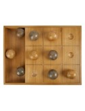 Gioco di Tris Jehan, Legno Naturale, Marrone, 40 x 30 x 4 cm