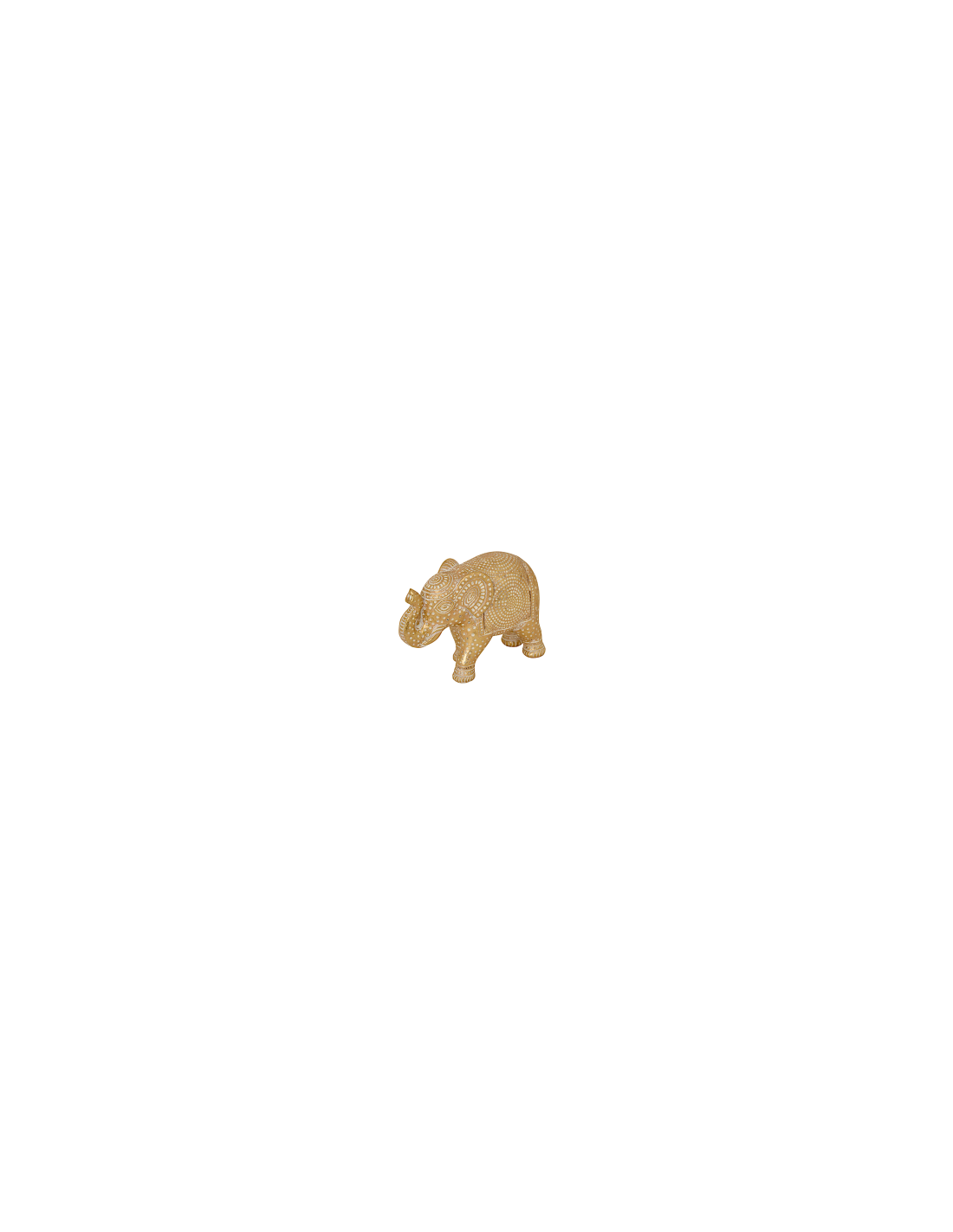 Elefante Decorativo Gajah, Resina Dorata, L 16,5 cm, P 7 cm, H 11,5 cm