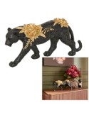 Pantera Decorativa Belli, Resina Nera, L 40 cm, P 8,5 cm, H 18,5 cm