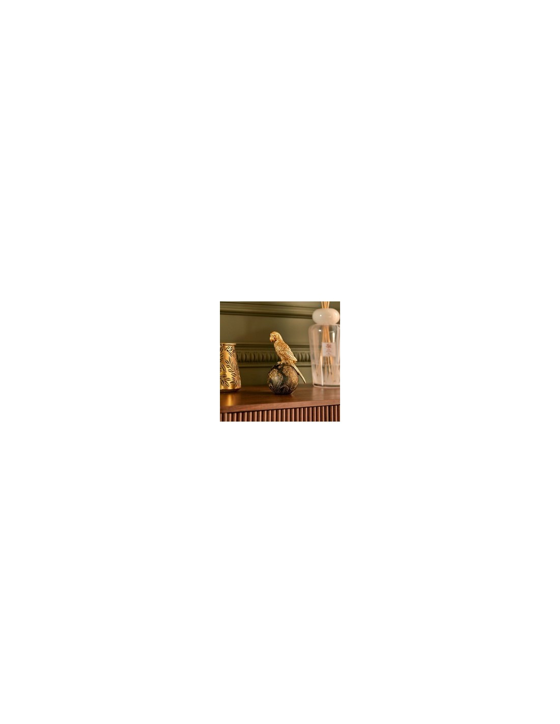 Uccellino Decorativo Belli, Resina Dorata, L 12 cm, P 10 cm, H 19 cm
