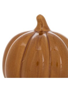 Zucca Decorativa Autunno, Ceramica Stoneware, Diametro 10,5 cm, Profondità 10 cm