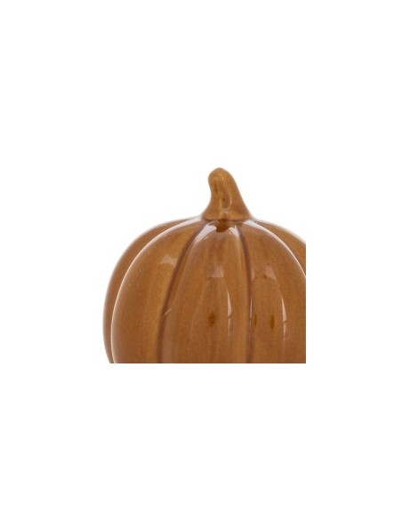 Zucca Decorativa Autunno, Ceramica Stoneware, Diametro 10,5 cm, Profondità 10 cm