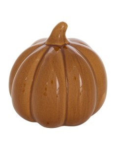 Zucca Decorativa Autunno, Ceramica Stoneware, Diametro 10,5 cm, Profondità 10 cm
