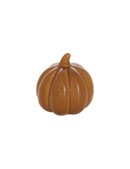 Zucca Decorativa Autunno, Ceramica Stoneware, Diametro 10,5 cm, Profondità 10 cm