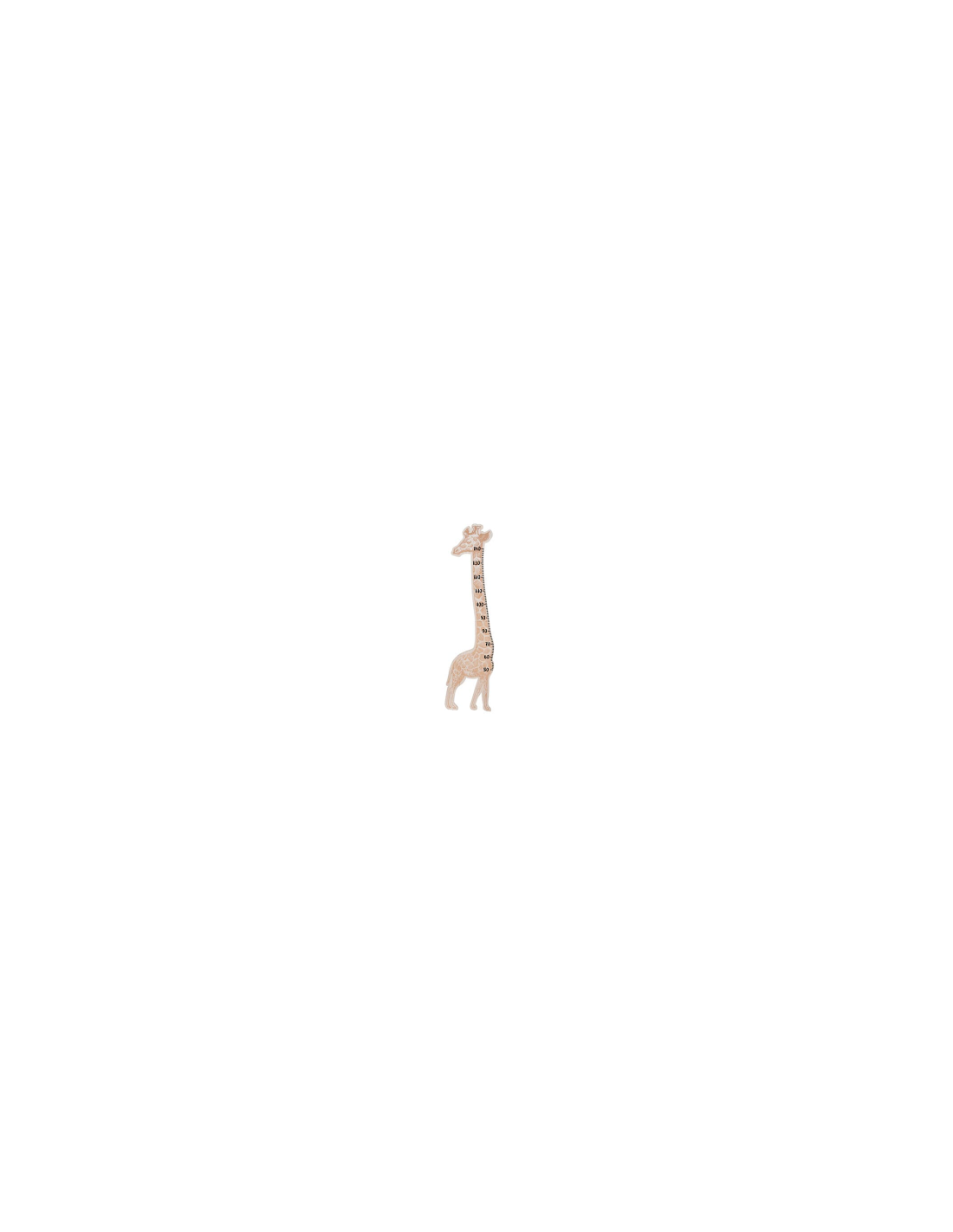 Metro da Parete Bambini Savane, Legno MDF Beige, Altezza 140 cm, Larghezza 36 cm