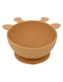 Set Pranzo, 4 Pezzi, Giraffa, Silicone, Ocre, Piatto, Ciotola, Bicchiere, Cucchiaio