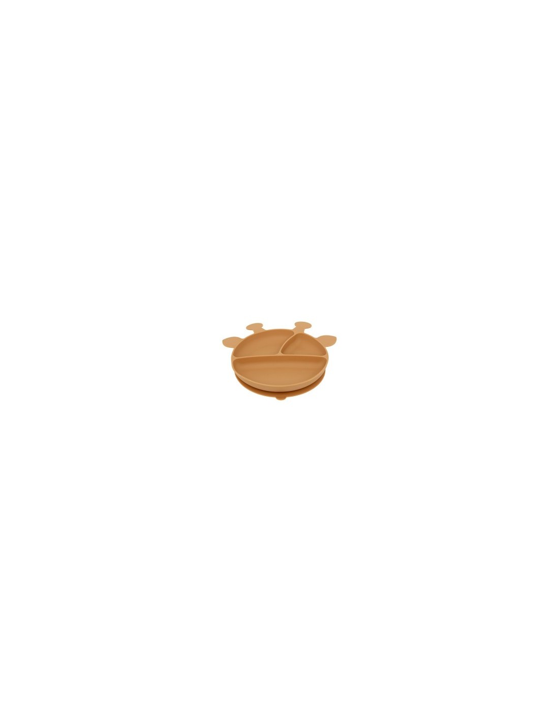 Set Pranzo, 4 Pezzi, Giraffa, Silicone, Ocre, Piatto, Ciotola, Bicchiere, Cucchiaio