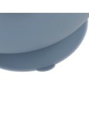Set Pappa, 4 Pezzi, Elefante Yum, Silicone, Blu Grigio, Piatto Ventosa, Ciotola, Bicchiere, Cucchiaio