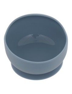Set Pappa, 4 Pezzi, Elefante Yum, Silicone, Blu Grigio, Piatto Ventosa, Ciotola, Bicchiere, Cucchiaio