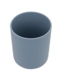 Set Pappa, 4 Pezzi, Elefante Yum, Silicone, Blu Grigio, Piatto Ventosa, Ciotola, Bicchiere, Cucchiaio