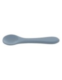 Set Pappa, 4 Pezzi, Elefante Yum, Silicone, Blu Grigio, Piatto Ventosa, Ciotola, Bicchiere, Cucchiaio