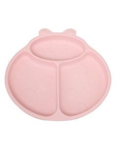 Set Piatti, 4 Pezzi, Silicone, Rose, Lavabile, Antiscivolo, Bambini