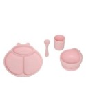 Set Piatti, 4 Pezzi, Silicone, Rose, Lavabile, Antiscivolo, Bambini
