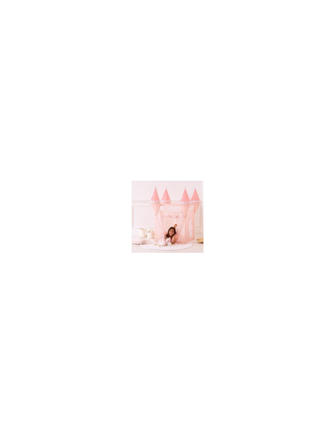 Tenda Pop Up, Castello Principessa, 130 x 78 x 78 cm, Rosa, PVC e Poliestere