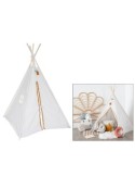 Tipi Bambini, Wapi, 120 x 120 x 160 cm, Naturale, Beige Lin, Cotone, Poliestere, Legno