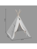 Tipi Bambini, Wapi, 120 x 120 x 160 cm, Naturale, Beige Lin, Cotone, Poliestere, Legno