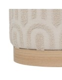 Pouf, Copas, Diametro 38 cm, Tufté, Bianco, MDF E1, Pino