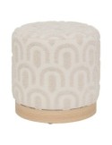 Pouf, Copas, Diametro 38 cm, Tufté, Bianco, MDF E1, Pino